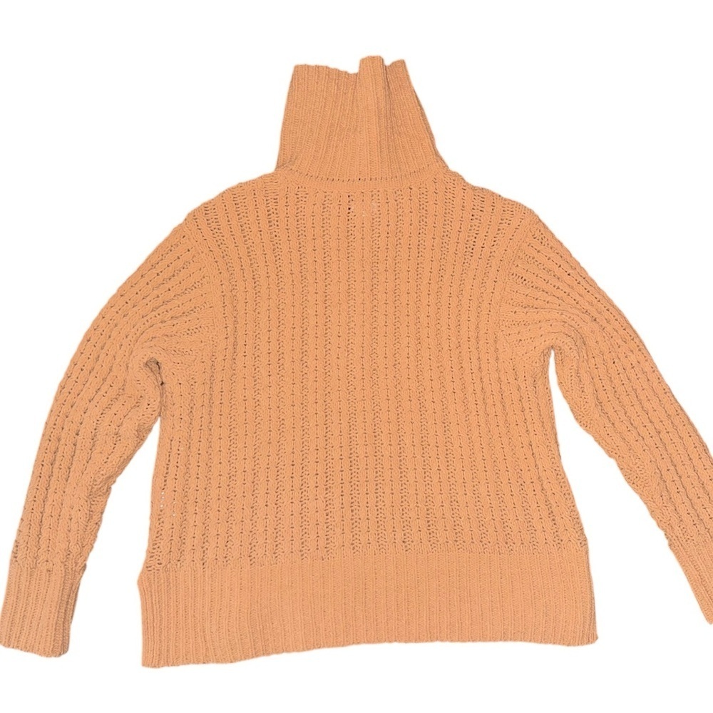 ▶️ Aerie ◀️ Oversized Cable Knit Quarter Zip Sweater Camel Brown Size Medium - Picture 12 of 12